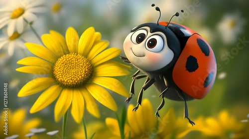 Cute Ladybug 3D Illustration