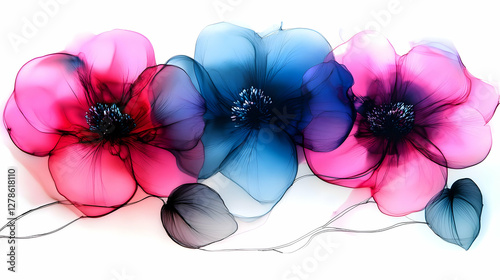 Alcohol Ink Floral Illustra...