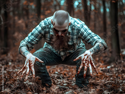 Bloody Forest Horror Illust...