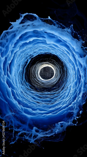 Abstract Blue Vortex Illust...
