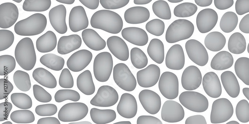 Pebbles pattern, gravel, bubble shape vector for background design. Isolated on white background.