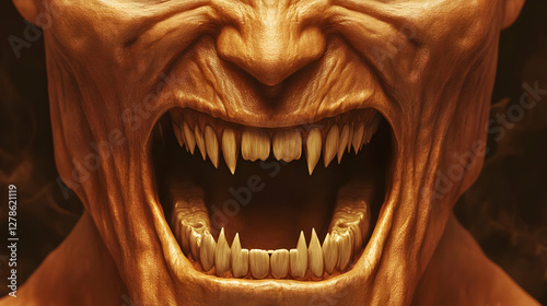 3D Render of Fanged Creature