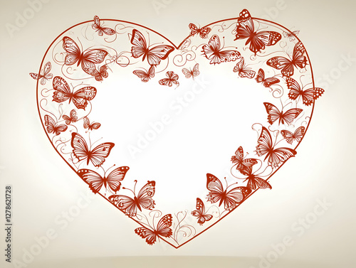 Heart-Shaped Butterfly Illu...