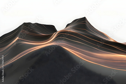 Abstract 3D Mountain Landscape
