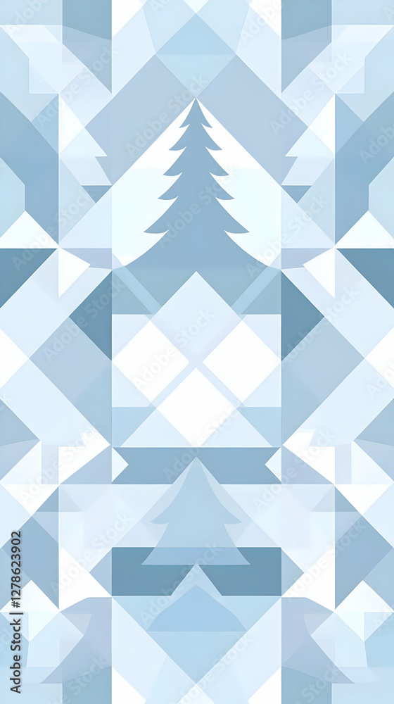 Abstract Winter Tree Geometric Illustration Abstract Winter Tree Geometric Illustration