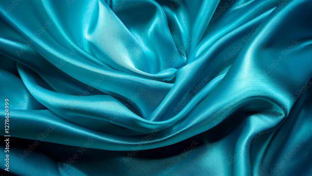 Obraz premium Turquoise silk fabric 