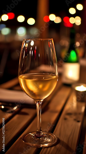 Golden Hour Wine Glass Illu...