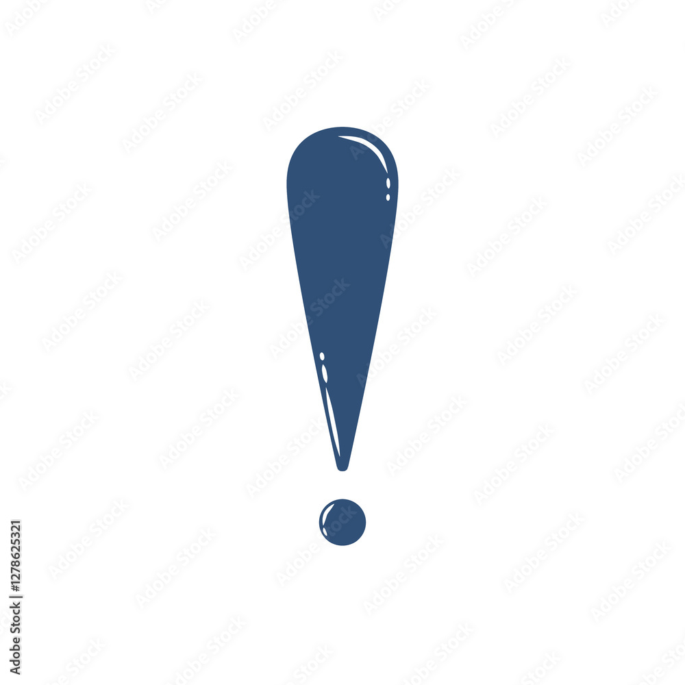 Doodle exclamation mark or sign icon that can be used for sticker, warning, book, mandala, scrapbook, icon, decorative, etc. with aesthetic colorful blue colors Doodle exclamation mark or sign icon that can be used for sticker, warning, book, mandala, scrapbook, icon, decorative, etc. with aesthetic colorful blue colors