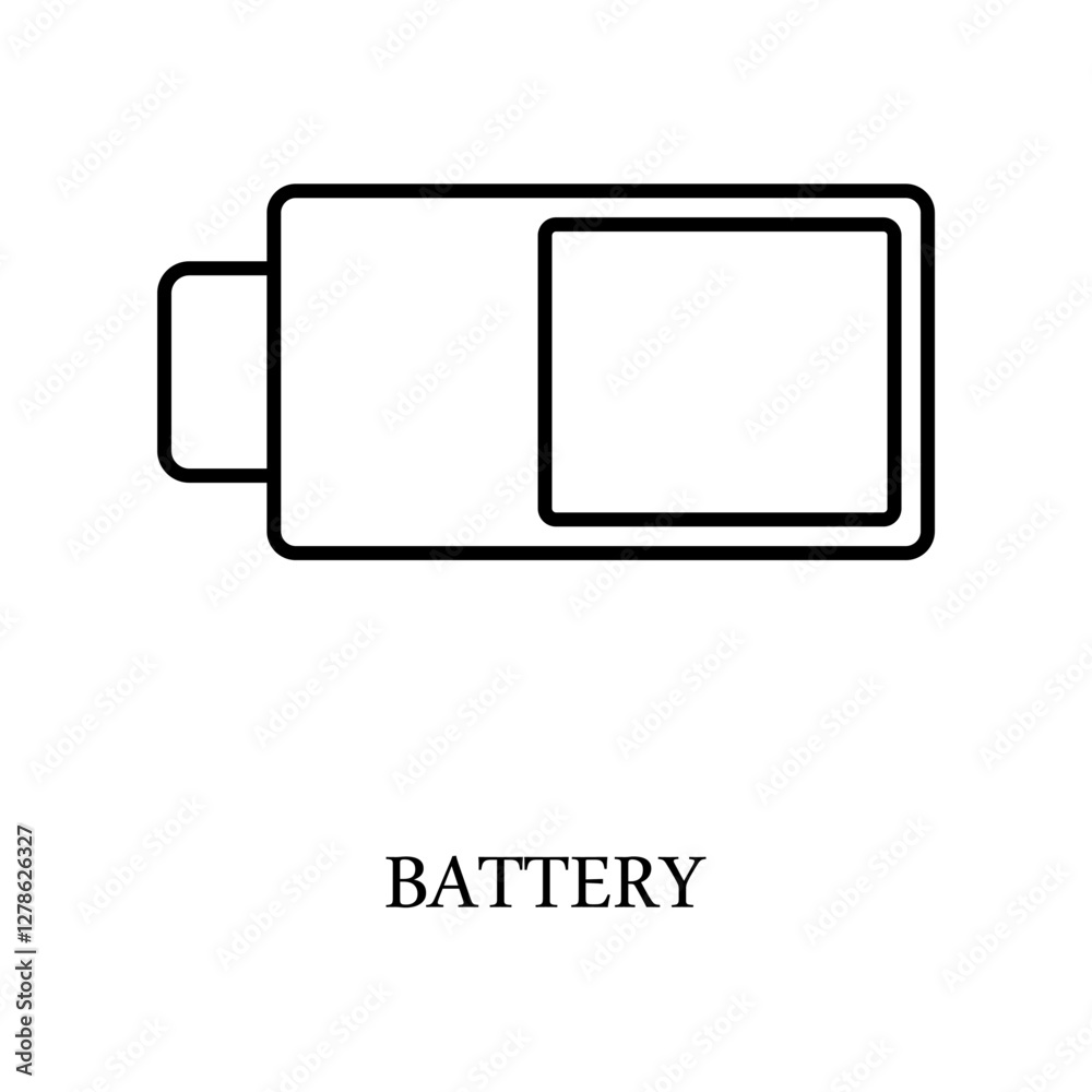 Icon a battery, isolated against a clean background. Icon a battery, isolated against a clean background.