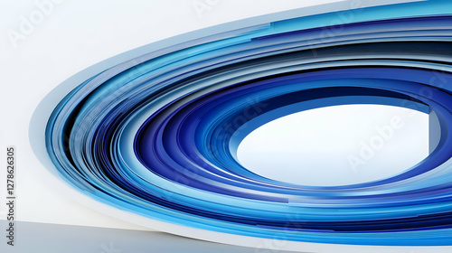 Abstract 3D Blue Swirl Back...
