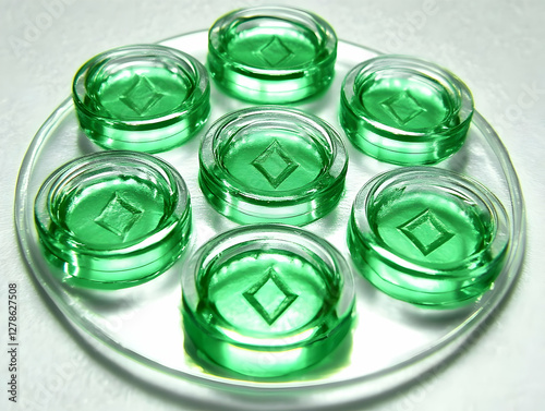 Emerald Green Glass Gems Ab...