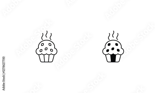 Baking icons set line and glyph vector icon