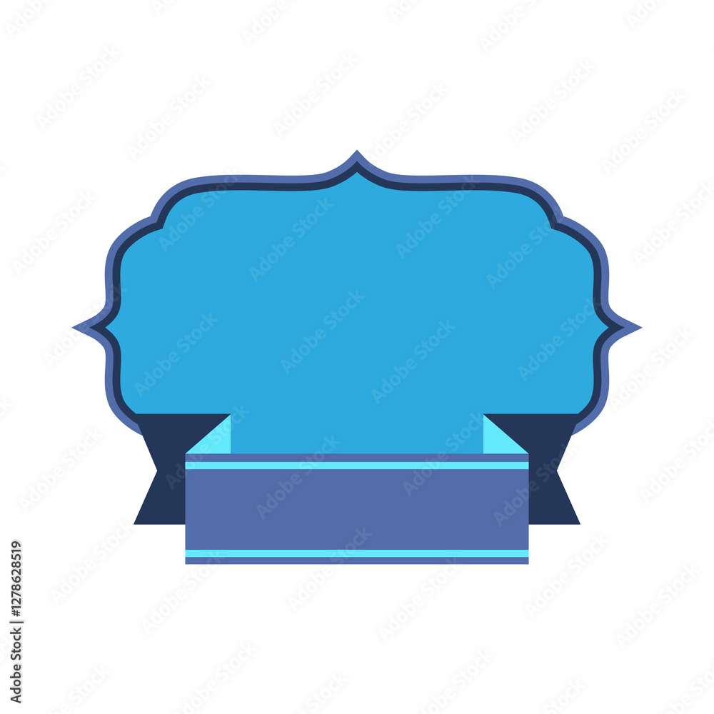 Badge with ribbon. Decorative abstract banner. Badge with ribbon. Decorative abstract banner.