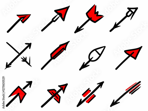 Red and Black Arrow Illustr...