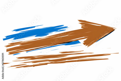 Abstract Brown Blue Arrow I...