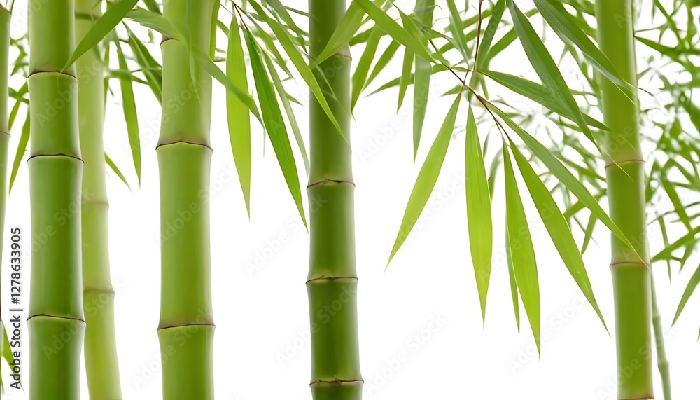 Fototapeta premium Bamboo leaves isolated on white background,leaf, nature, plant, cut out, land, no people, ornamental, photography, simplicity, vertical,456