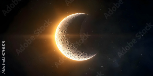 Crescent Moon 3D Illustration