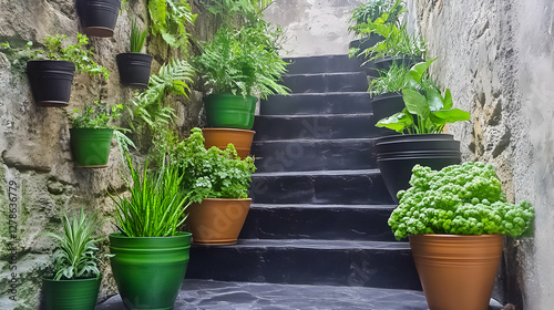 Vibrant Greenery Staircase ...