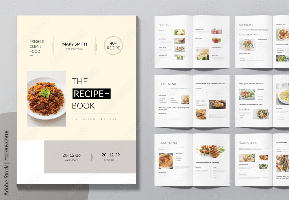 Example Of Recipe Book Recipe Book Template Layout Stock Template | Adobe Stock
