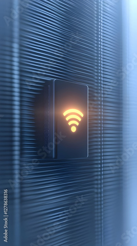 Glowing Wifi Symbol 3D Illu...