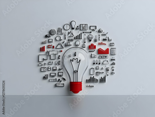 3D Idea Lightbulb Illustration