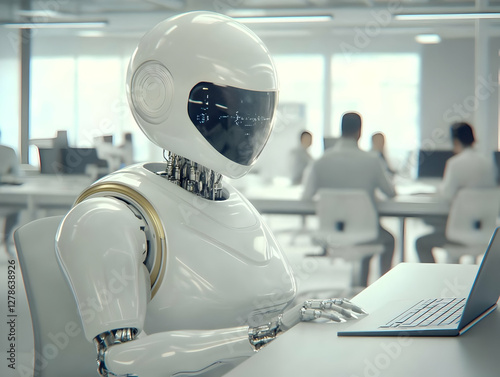 Modern Robot at Work 3D Ill...