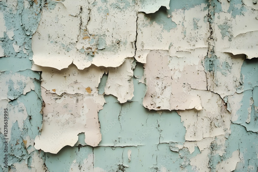 Realistic peeling paint texture, wall surface that tells an old story through layers of peeling paint Realistic peeling paint texture, wall surface that tells an old story through layers of peeling paint