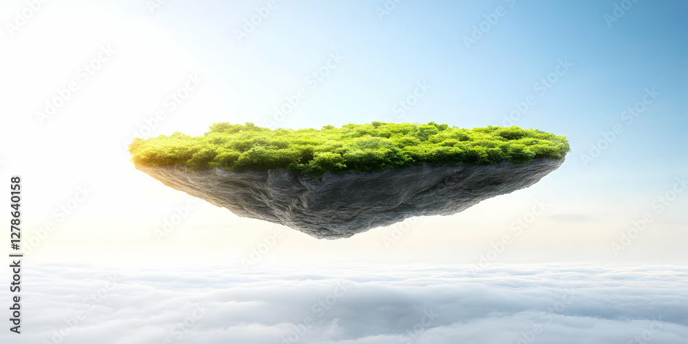 Fototapeta premium Floating Island 3D Render