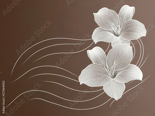 Elegant White Lily Illustra...
