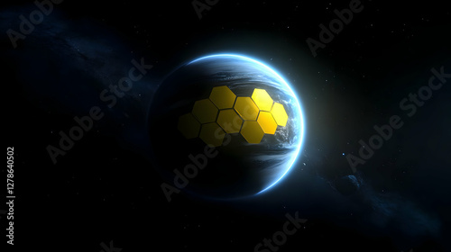 Golden Hexagon Satellite 3D...