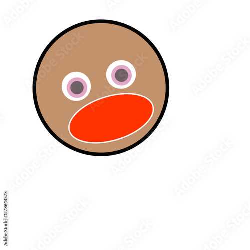 smiling face with shock expression