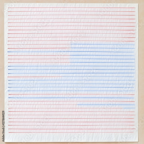 Red Blue Lined Paper Illust...
