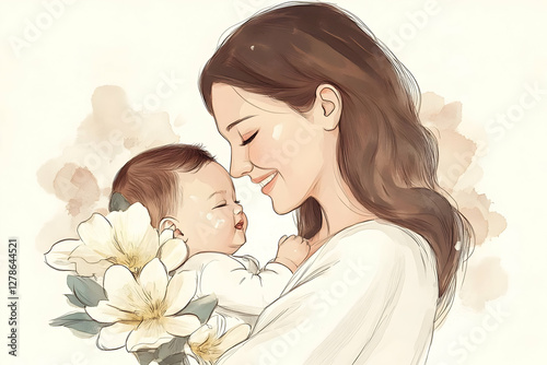 Mother and Baby Illustratio...
