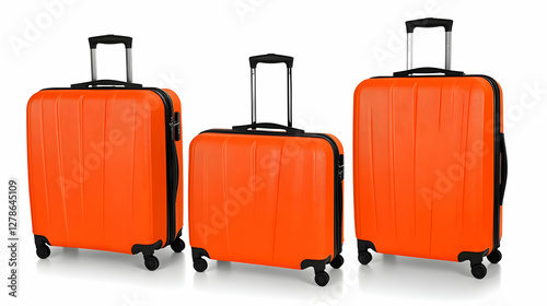 Orange Suitcases 3D Illustr...