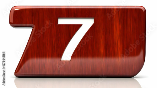 3D Wood Number Seven Illust...