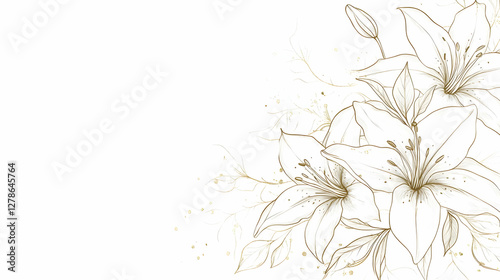 Elegant Gold Lily Illustration