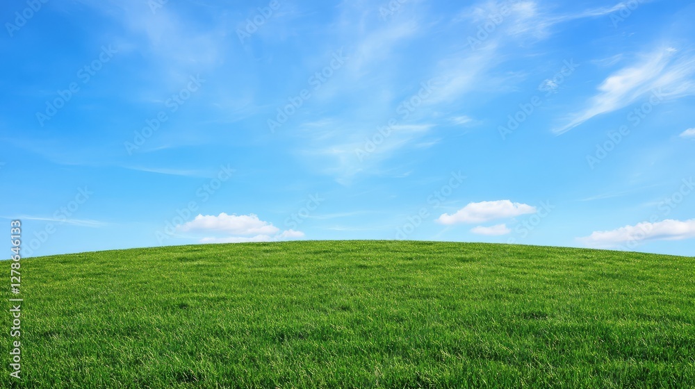 A field of soft green grass under a bright blue sky, creating a peaceful and open environment with ample copy space. A field of soft green grass under a bright blue sky, creating a peaceful and open environment with ample copy space.