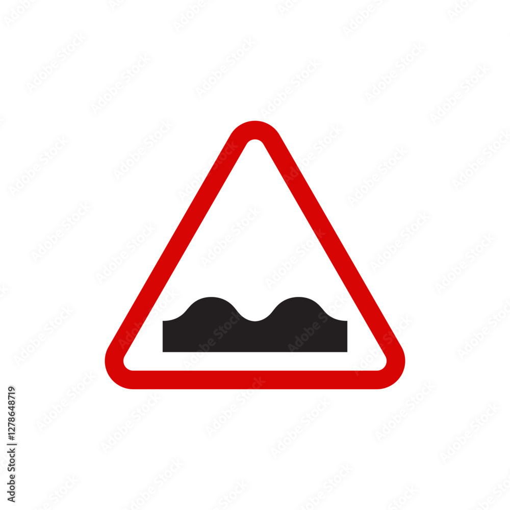 Bump and uneven road sign icon template. Flat illustration of bumpy road sign vector icon Bump and uneven road sign icon template. Flat illustration of bumpy road sign vector icon