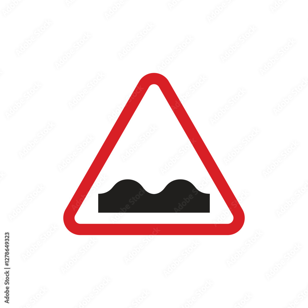 Bump and uneven road sign icon template. Flat illustration of bumpy road sign vector icon