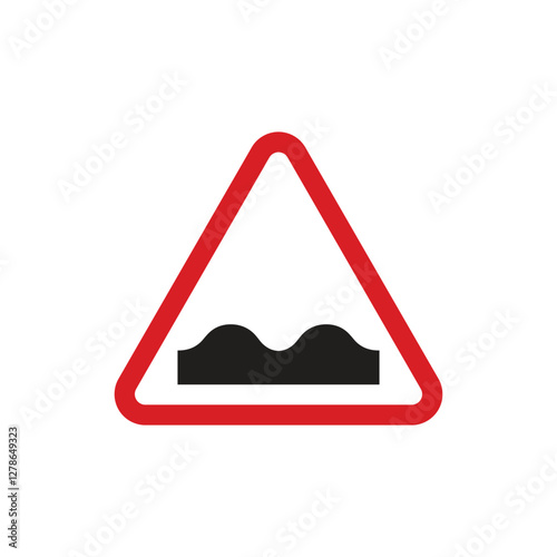 Bump and uneven road sign icon template. Flat illustration of bumpy road sign vector icon