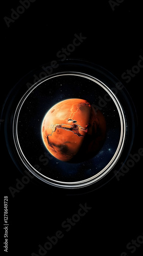 Mars Planet View 3D Illustr...