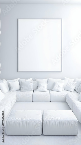 White Minimalist Living Roo...