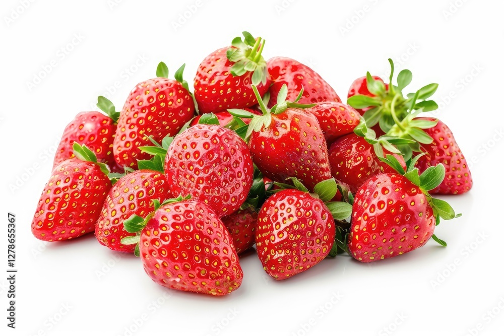 A Pile of Fresh Ripe Red Strawberries Isolated A Pile of Fresh Ripe Red Strawberries Isolated