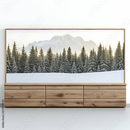 Winter Mountain Forest Illu...