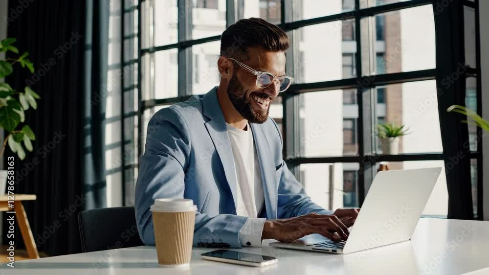 The Man Using Laptop Today The Man Using Laptop Today