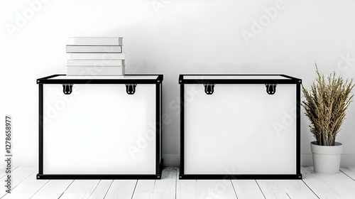 Minimalist 3D Render of Whi...
