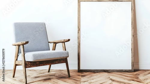 Modern Chair and Blank Fram...