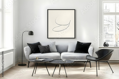Modern Living Room 3D Illus...