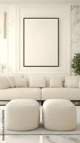 Modern Living Room 3D Illus...