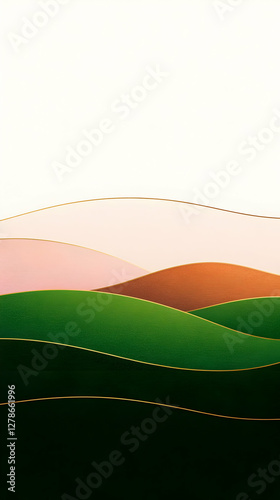 Abstract Green Hills Gold L...